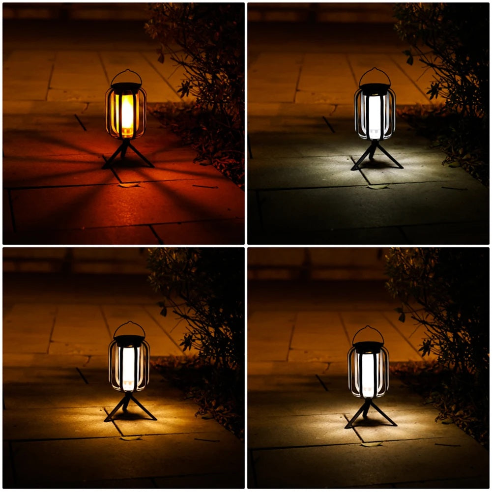 GlowWeave – Lanterne Solaire en Métal Rond