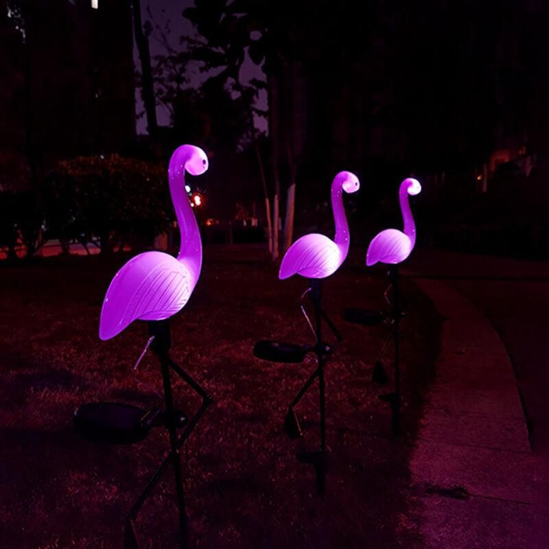 FlamingoGlow - lampe solaire à LED pour flamants roses