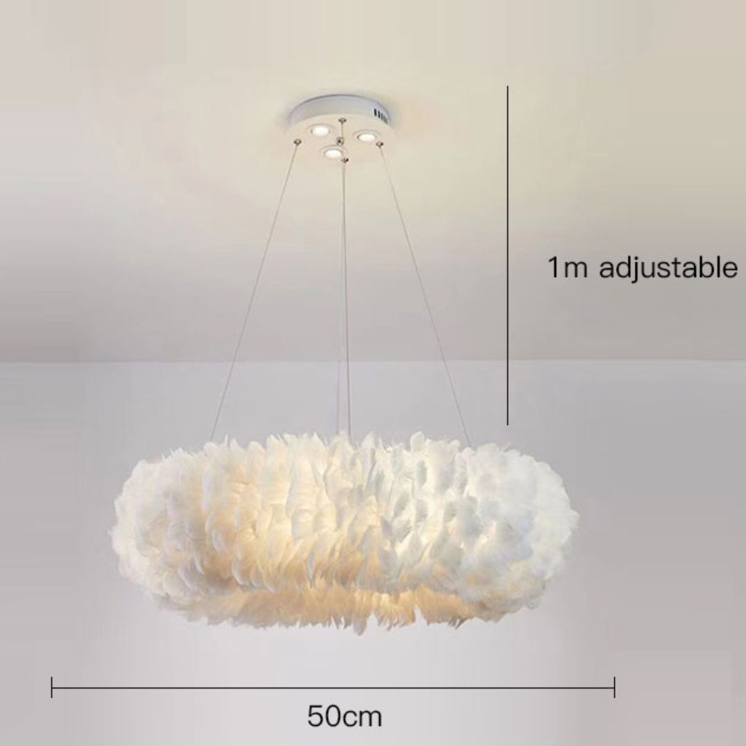 Feathra - Lampe pendante anneau plume