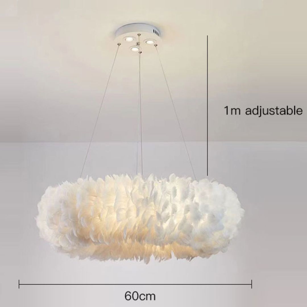 Feathra - Lampe pendante anneau plume