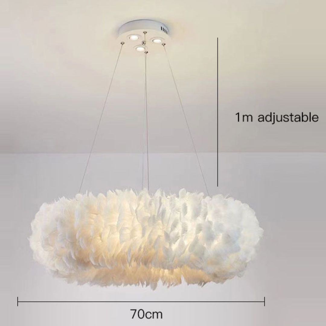 Feathra - Lampe pendante anneau plume