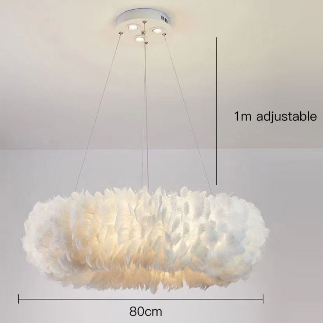 Feathra - Lampe pendante anneau plume