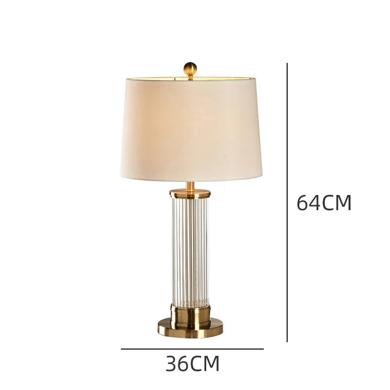 VitrumLux – Lampe de Table en Verre et Tissu