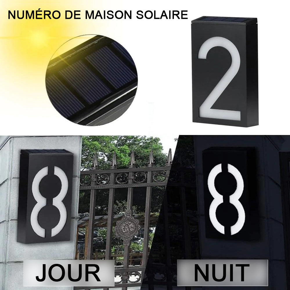 Plaque d’Adresse Solaire Lumineuse pour la Maison