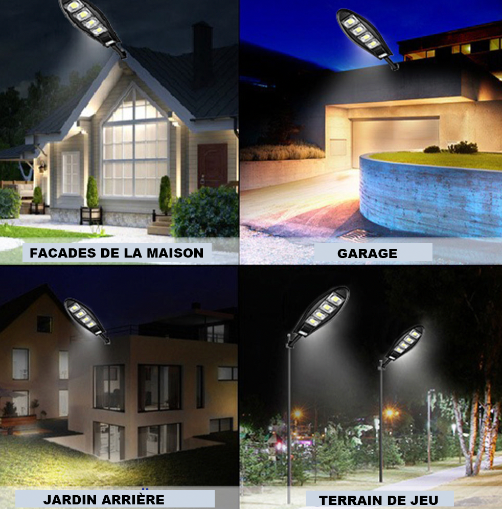 DragonSolar™- Lumière extérieure à alimentation solaire de 600W avec détection de mouvement.