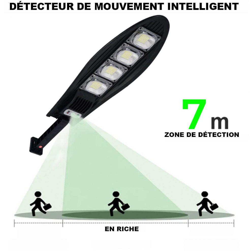 DragonSolar™- Lumière extérieure à alimentation solaire de 600W avec détection de mouvement.