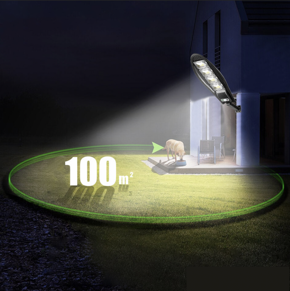 DragonSolar™- Lumière extérieure à alimentation solaire de 600W avec détection de mouvement.