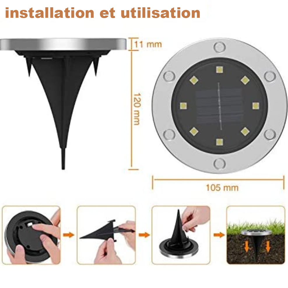 RoundSolar - Spot de sol extérieur