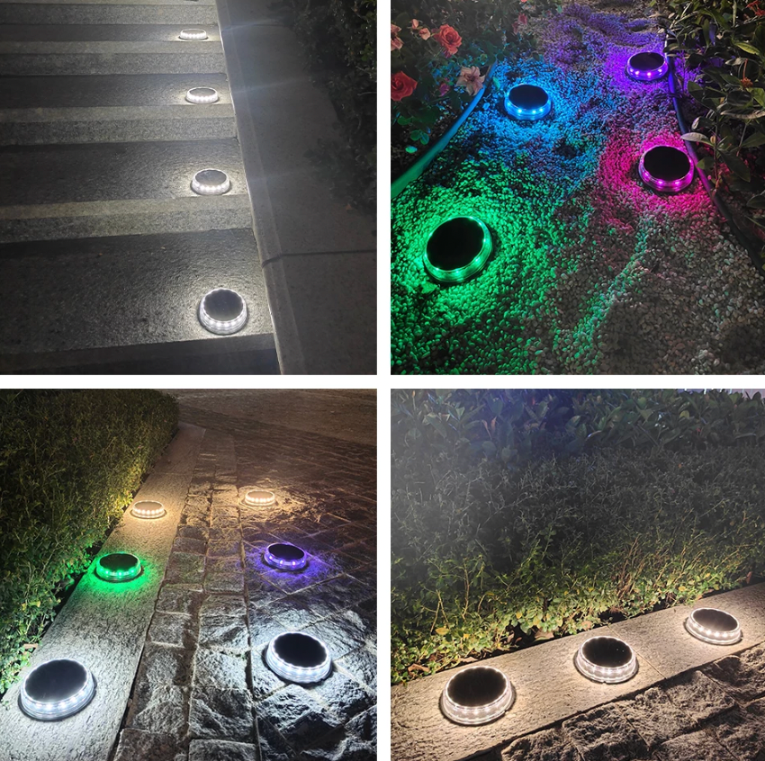 Lumière solaire colorée au sol