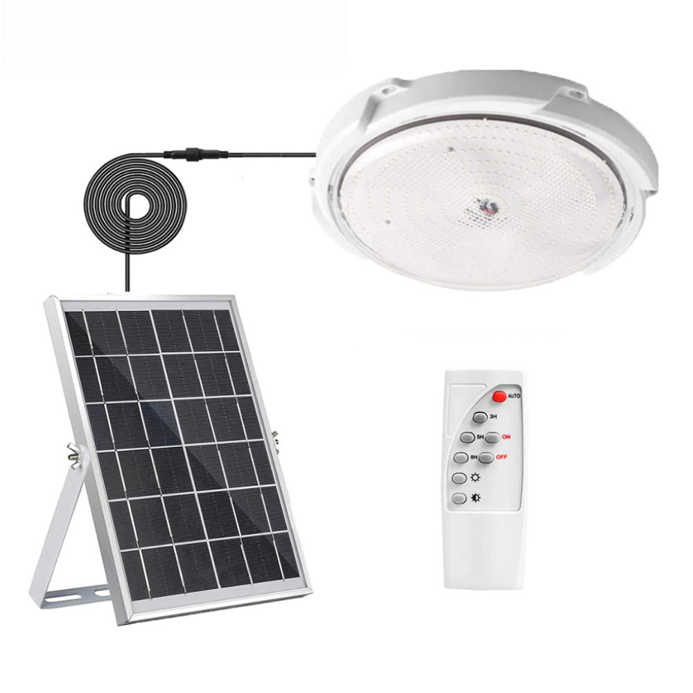 Plafonnier solaire intérieur/extérieur avec télécommande