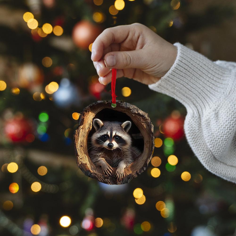 Ornements de Noël en bois massif avec animaux