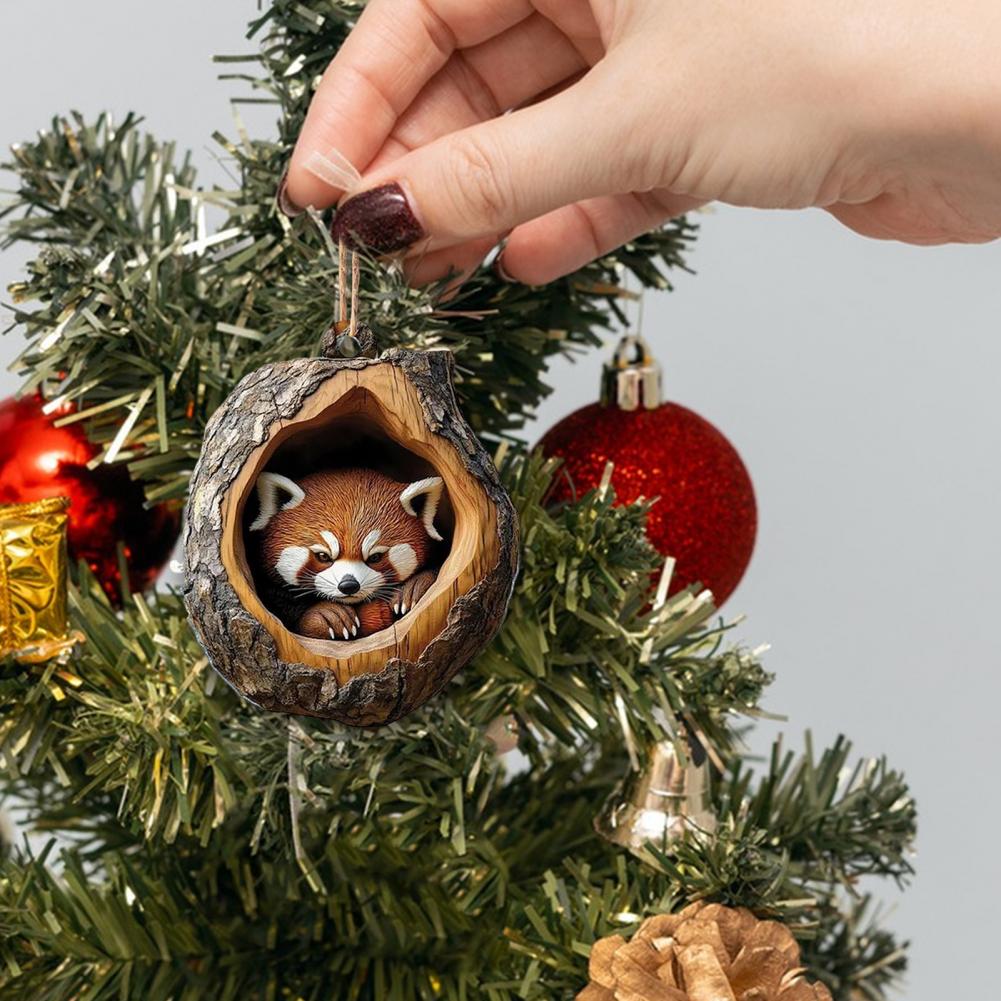 Ornements de Noël en bois massif avec animaux