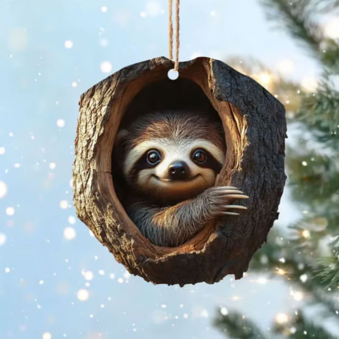 Ornements de Noël en bois massif avec animaux