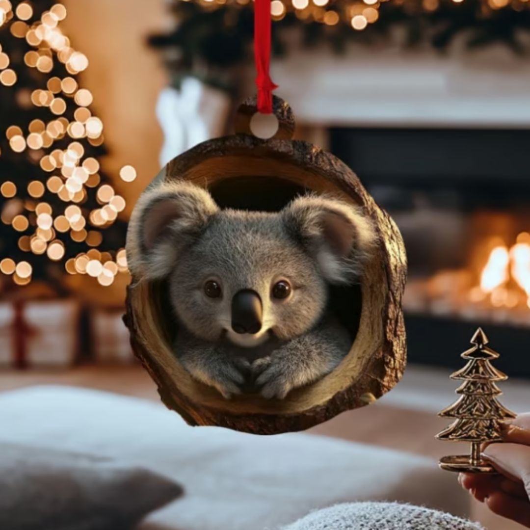 Ornements de Noël en bois massif avec animaux