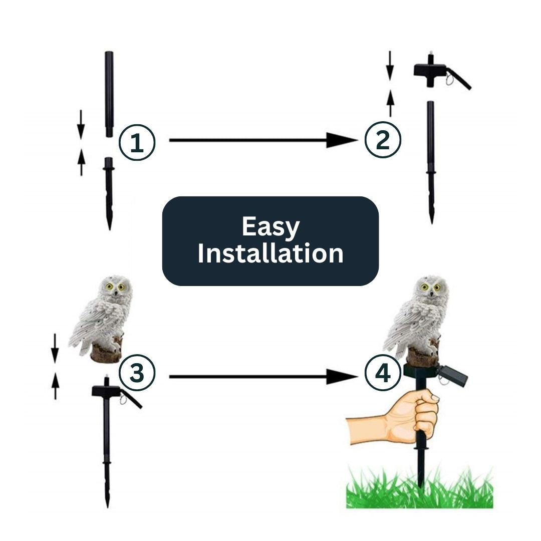 Owlglow - Lampe de jardin LED à énergie solaire