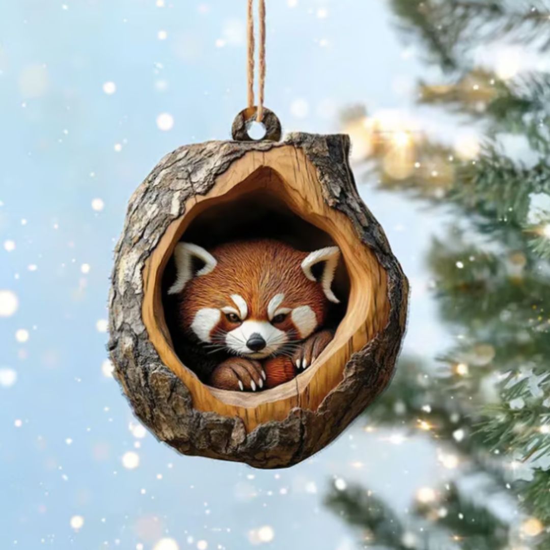 Ornements de Noël en bois massif avec animaux