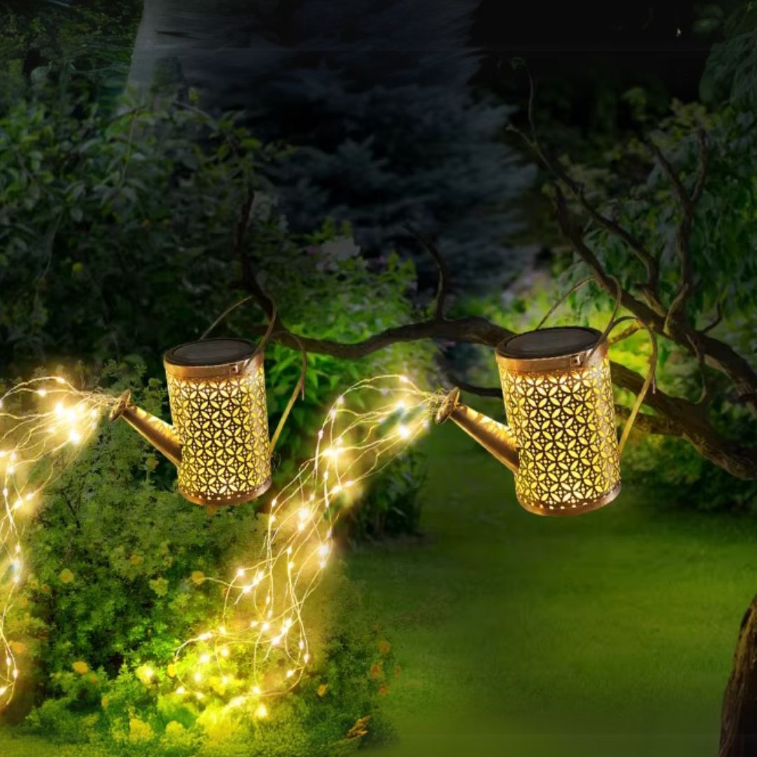 FairyPour - Arrosoir solaire décoratif avec lumières en cascade