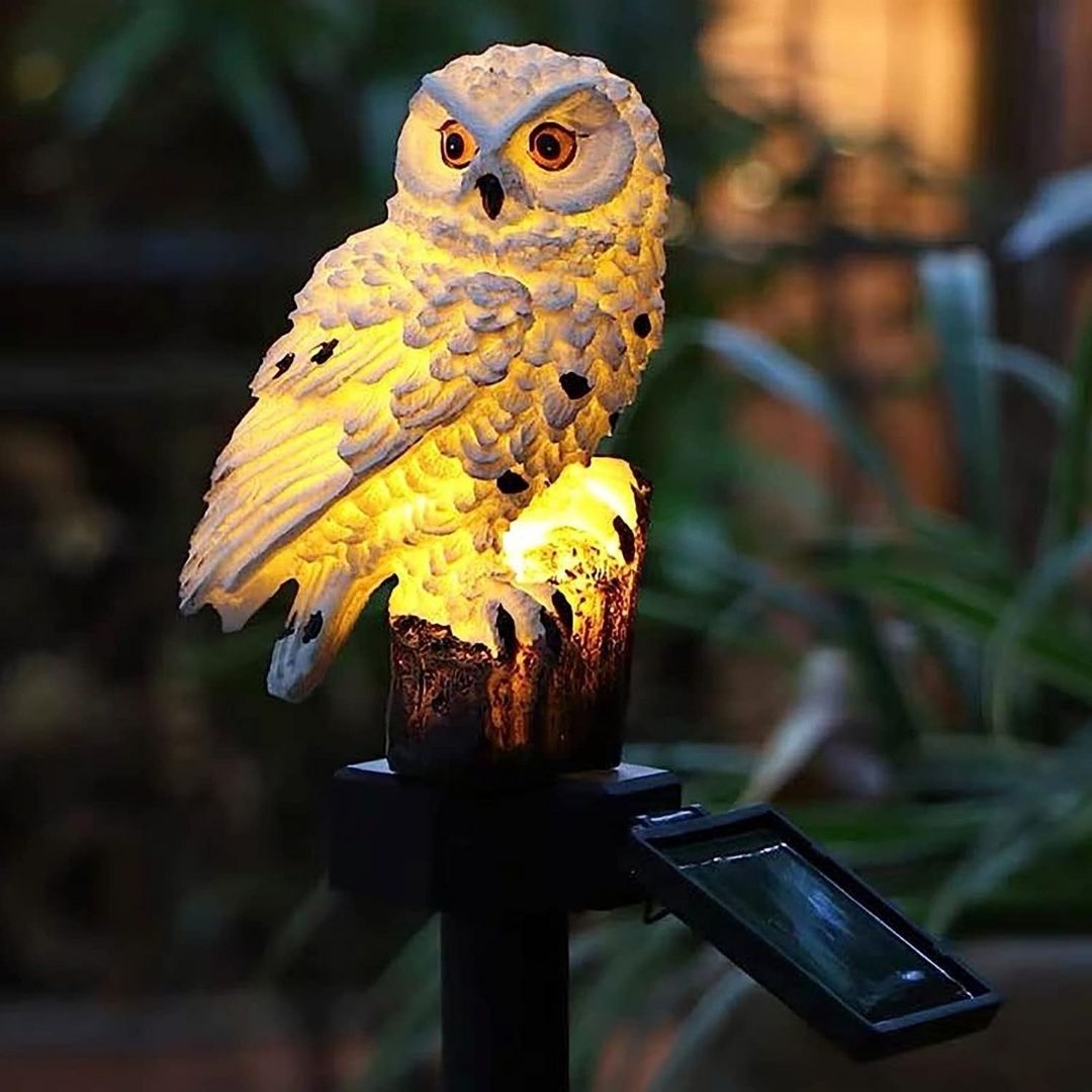 Owlglow - Lampe de jardin LED à énergie solaire