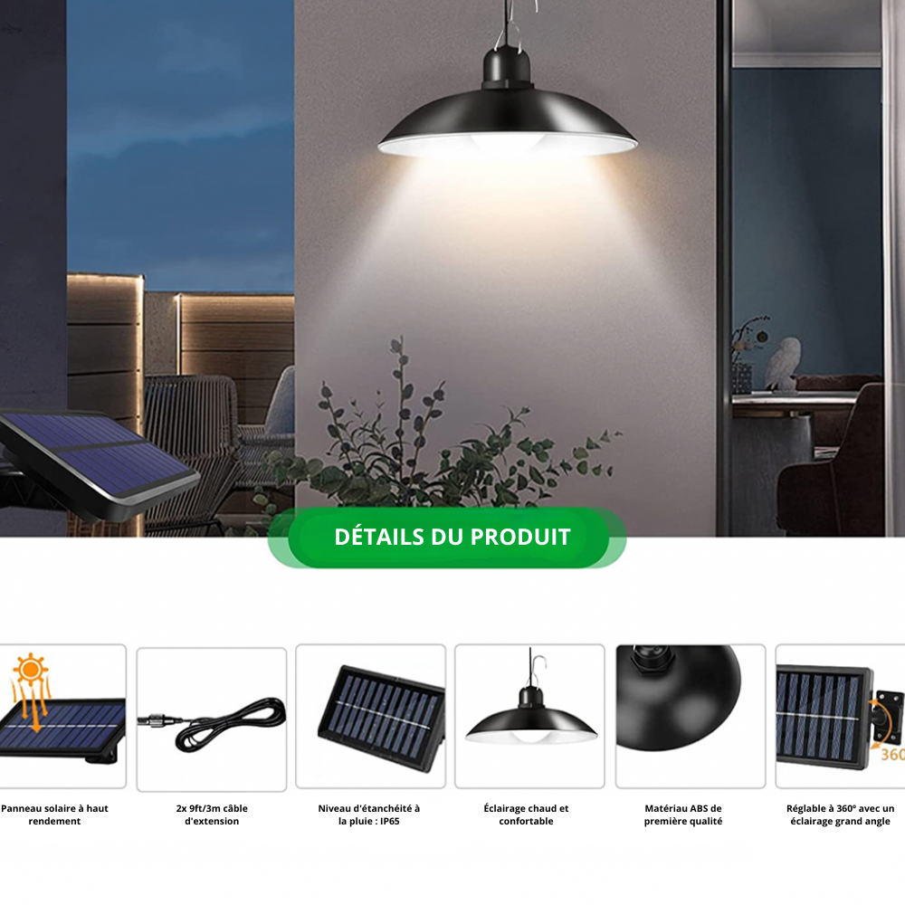 Lampes Solaires Suspendues à Double Tête