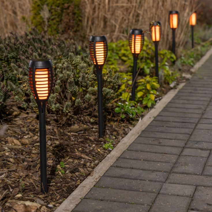 FlameGlow Stakes – Lot de 6 Torches Solaires