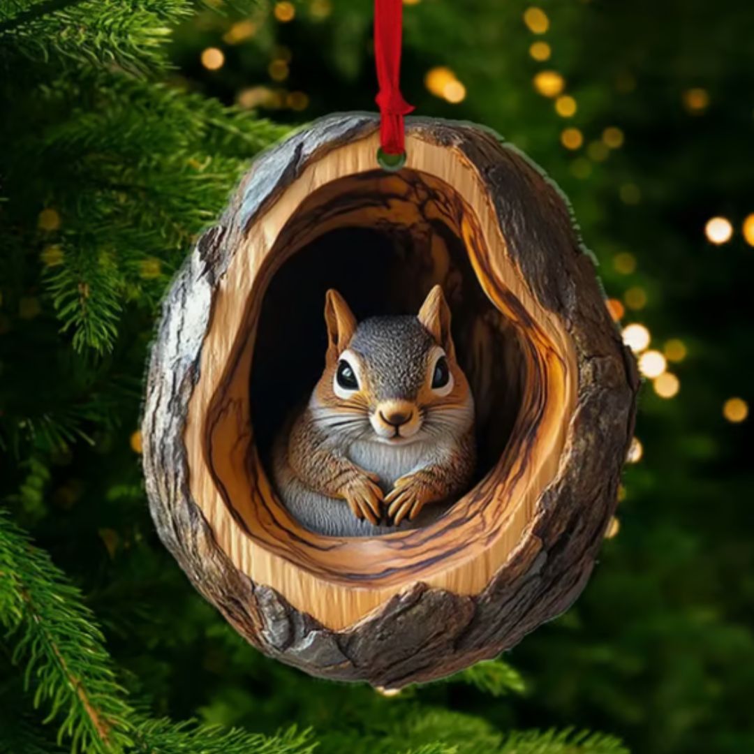 Ornements de Noël en bois massif avec animaux