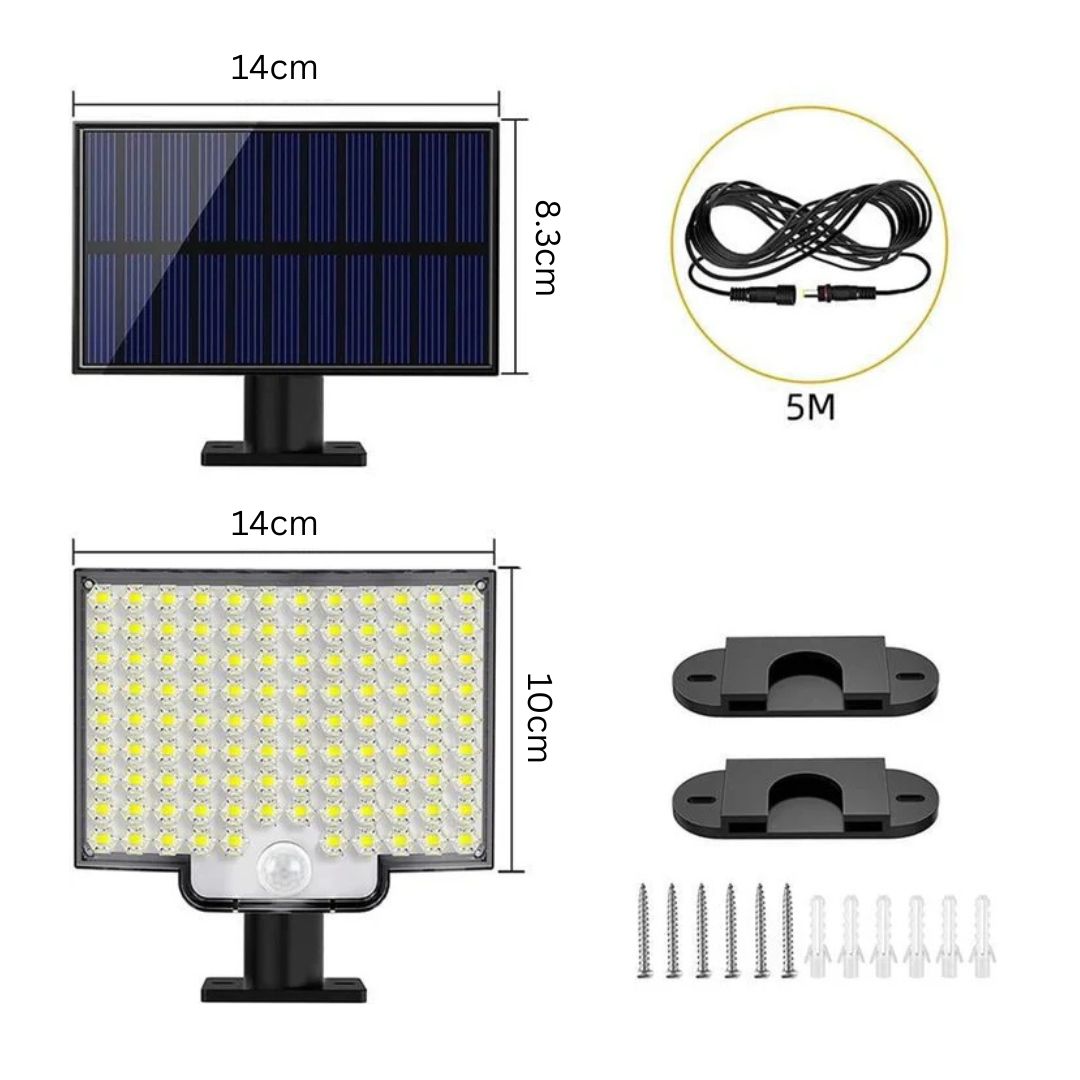 SunArc - Lampe solaire d'extérieur 106 LED avec détecteur de mouvement