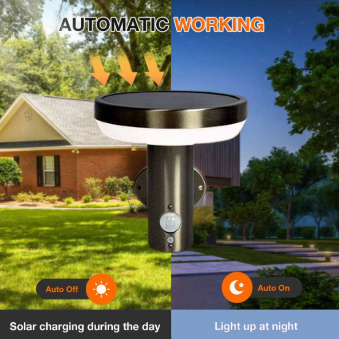 Stelia – Applique Solaire en Acier Inoxydable