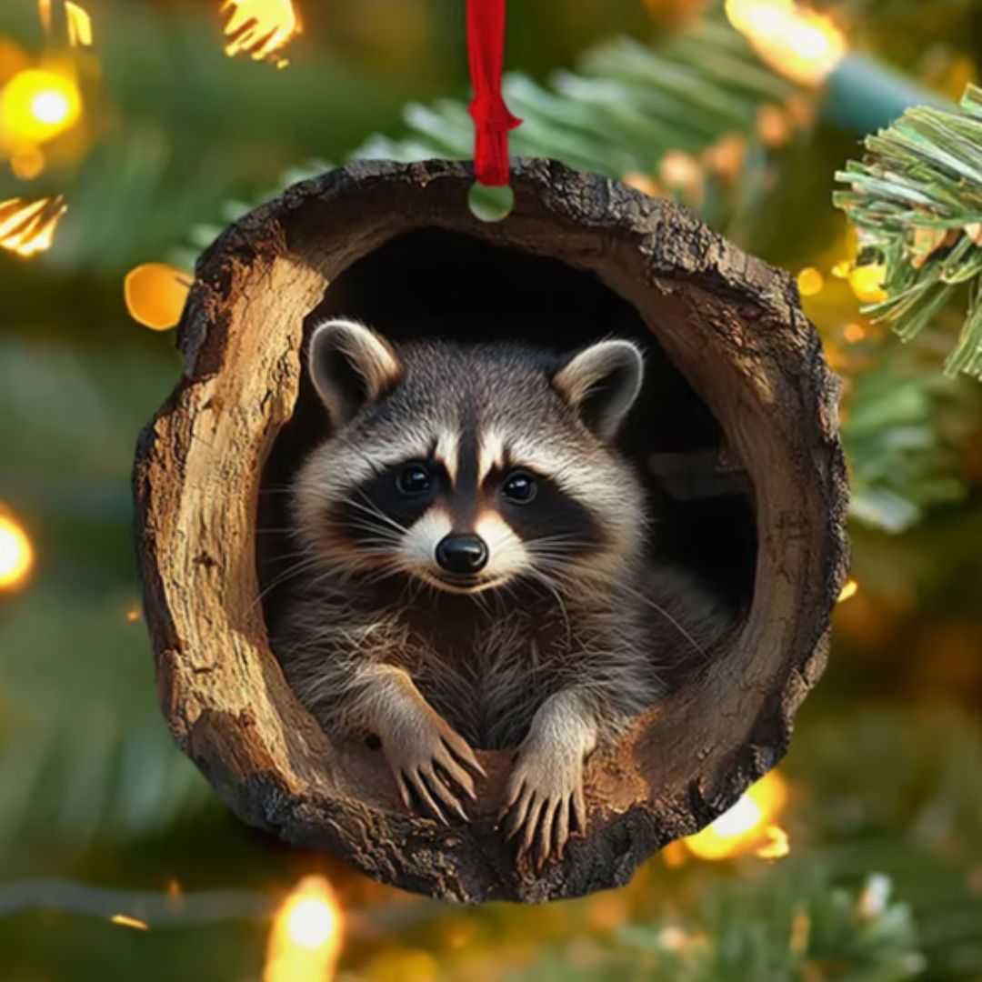 Ornements de Noël en bois massif avec animaux