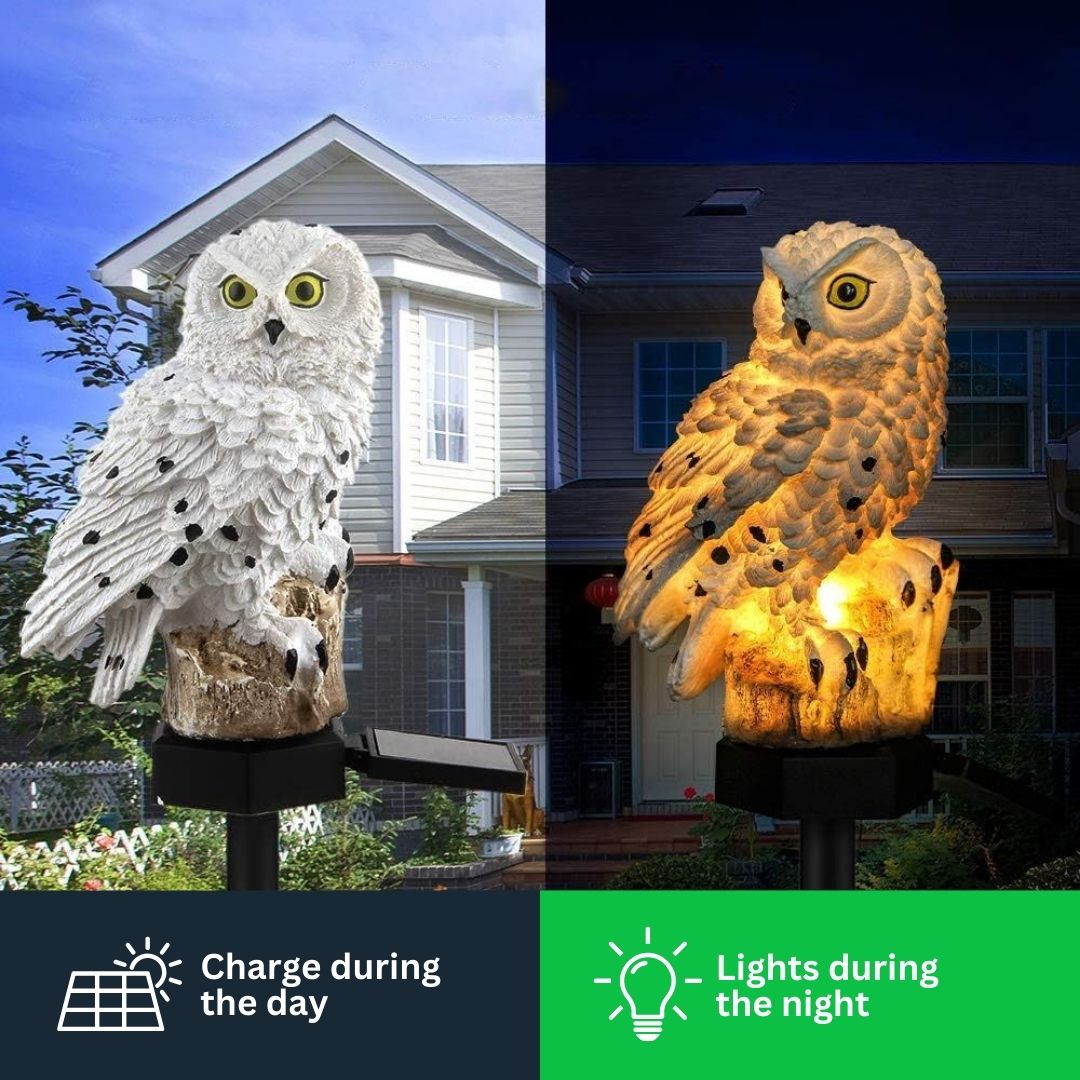 Owlglow - Lampe de jardin LED à énergie solaire