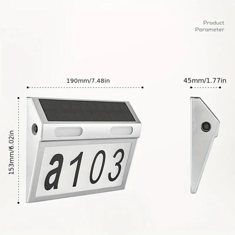 Lumière d'adresse solaire en acier inoxydable