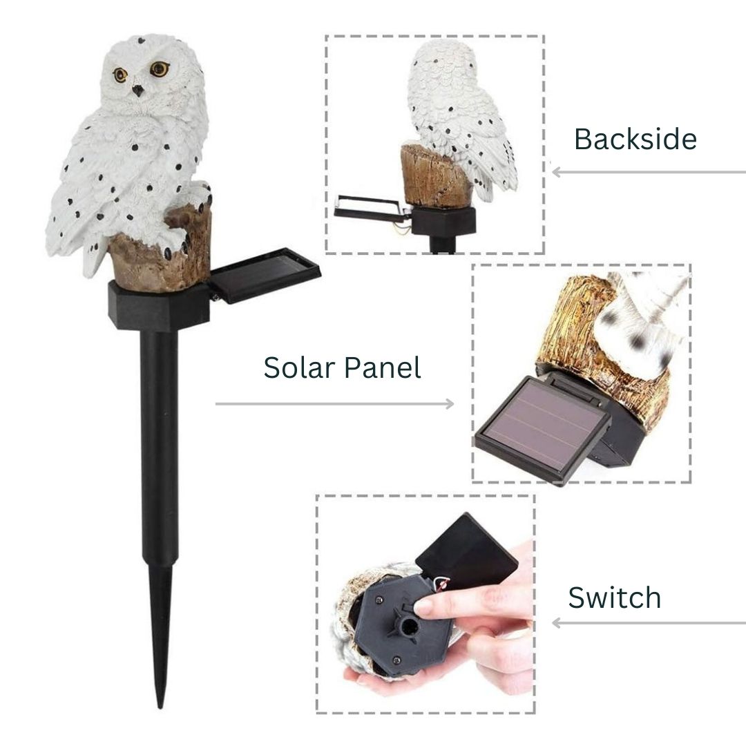 Owlglow - Lampe de jardin LED à énergie solaire