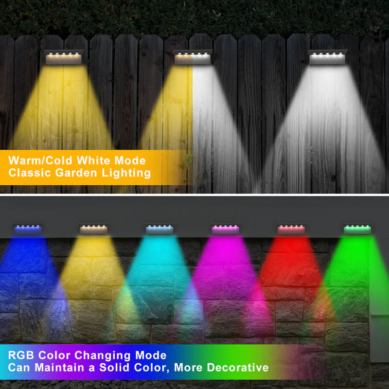 VividSolar™- Lampes solaires multicolores pour clôture