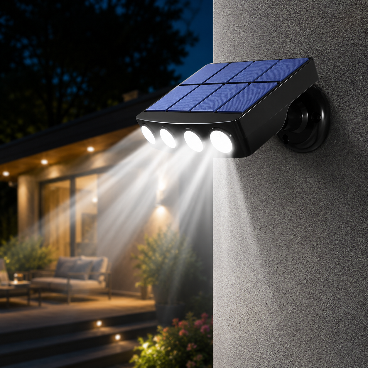 Lampe Solaire Extérieure de Sécurité avec Détecteur de Mouvement – Large Faisceau