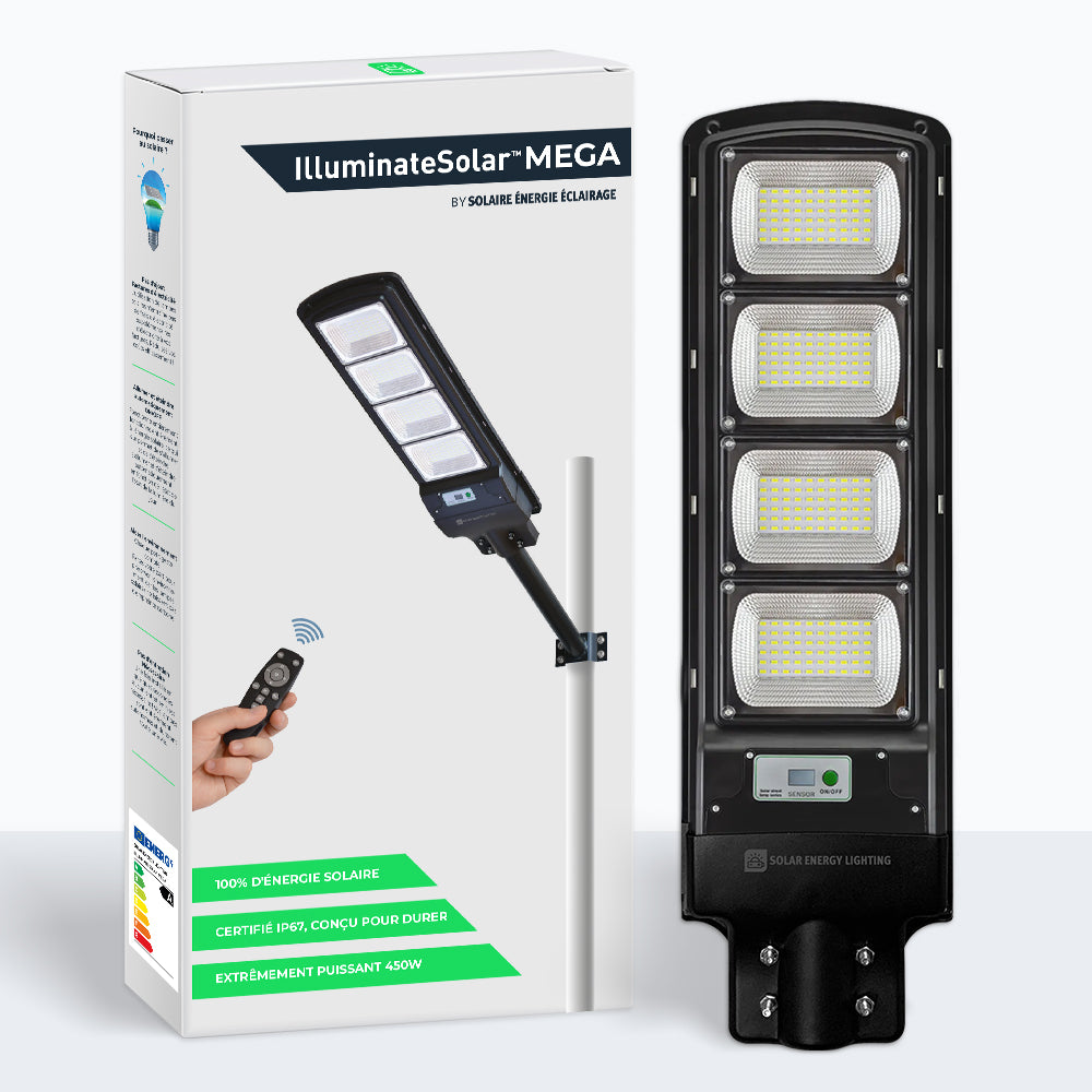 IlluminateSolarMega™ - Le Lampadaire Solaire Ultra-Brillant Ultime De 450W/6500 Lumens