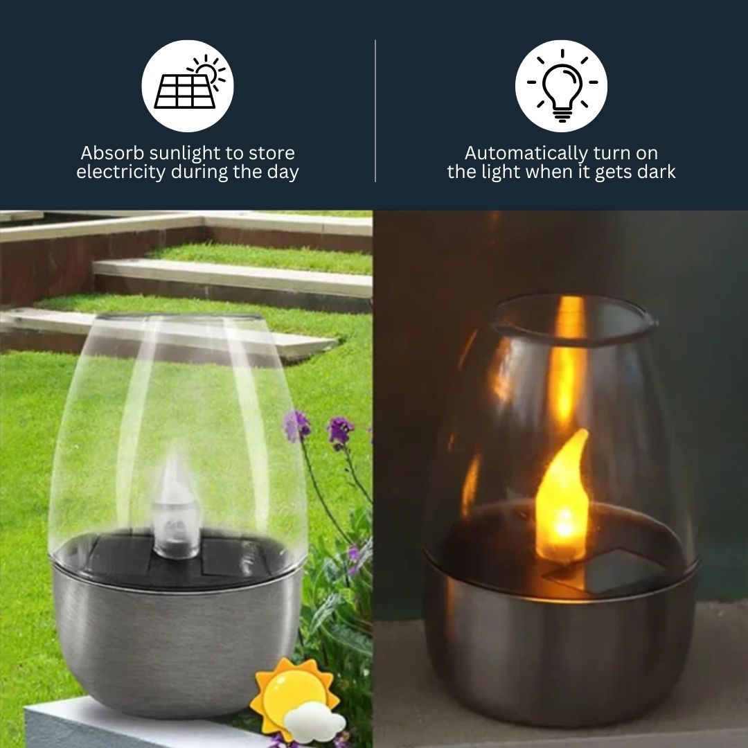 Bougies en verre LED solaires étanches