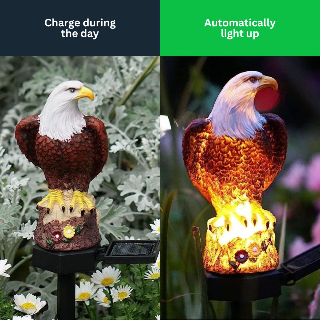 EagleGlow - lampe de jardin à LED alimentée par l'énergie solaire