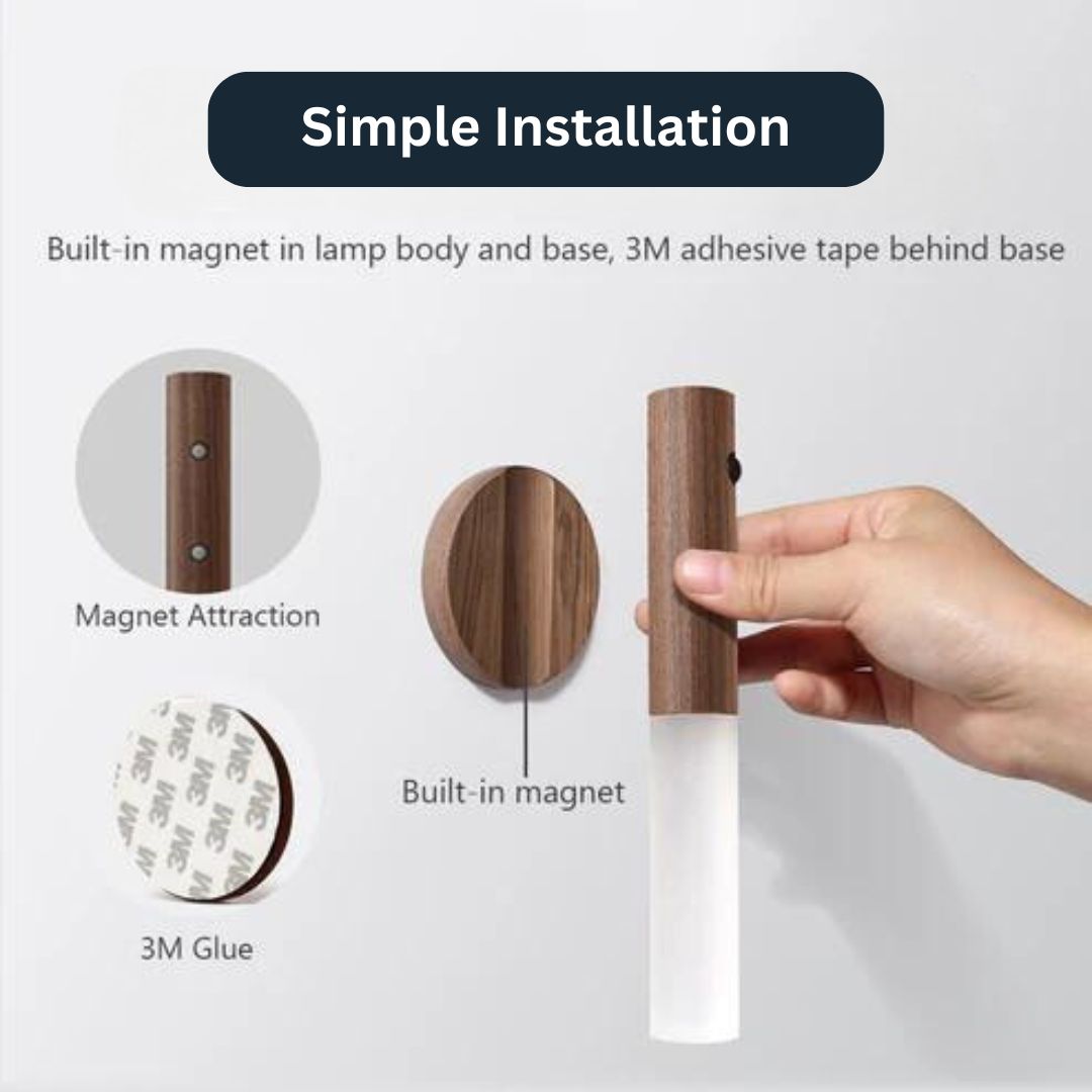 WoodGlo - Applique en bois rechargeable