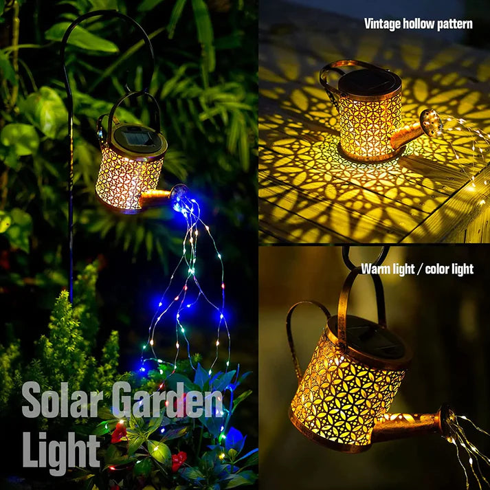 FairyPour - Arrosoir solaire décoratif avec lumières en cascade