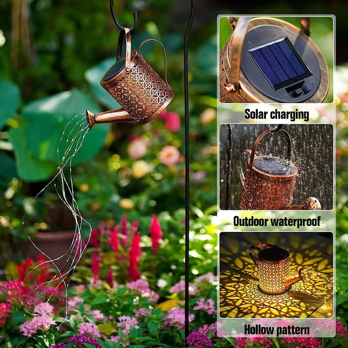 FairyPour - Arrosoir solaire décoratif avec lumières en cascade