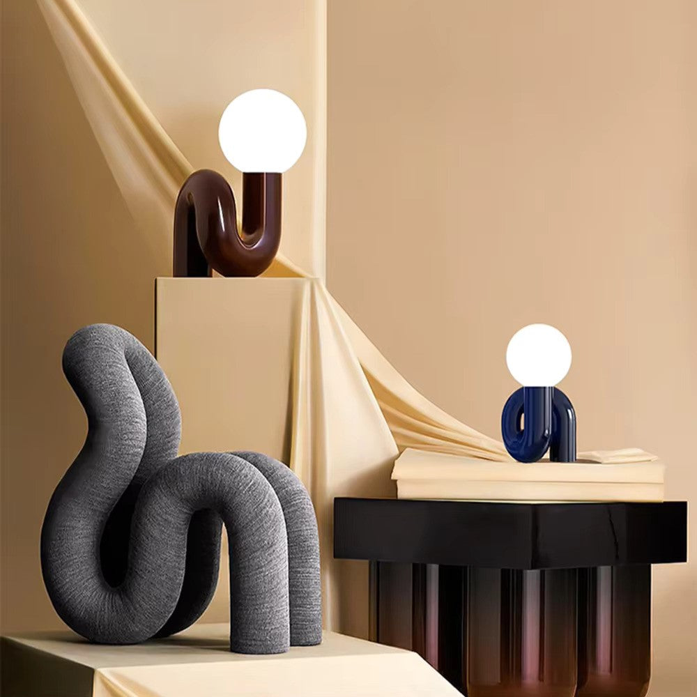 Excetra - Lampe de bureau moderne en verre et résine