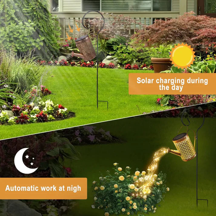 FairyPour - Arrosoir solaire décoratif avec lumières en cascade