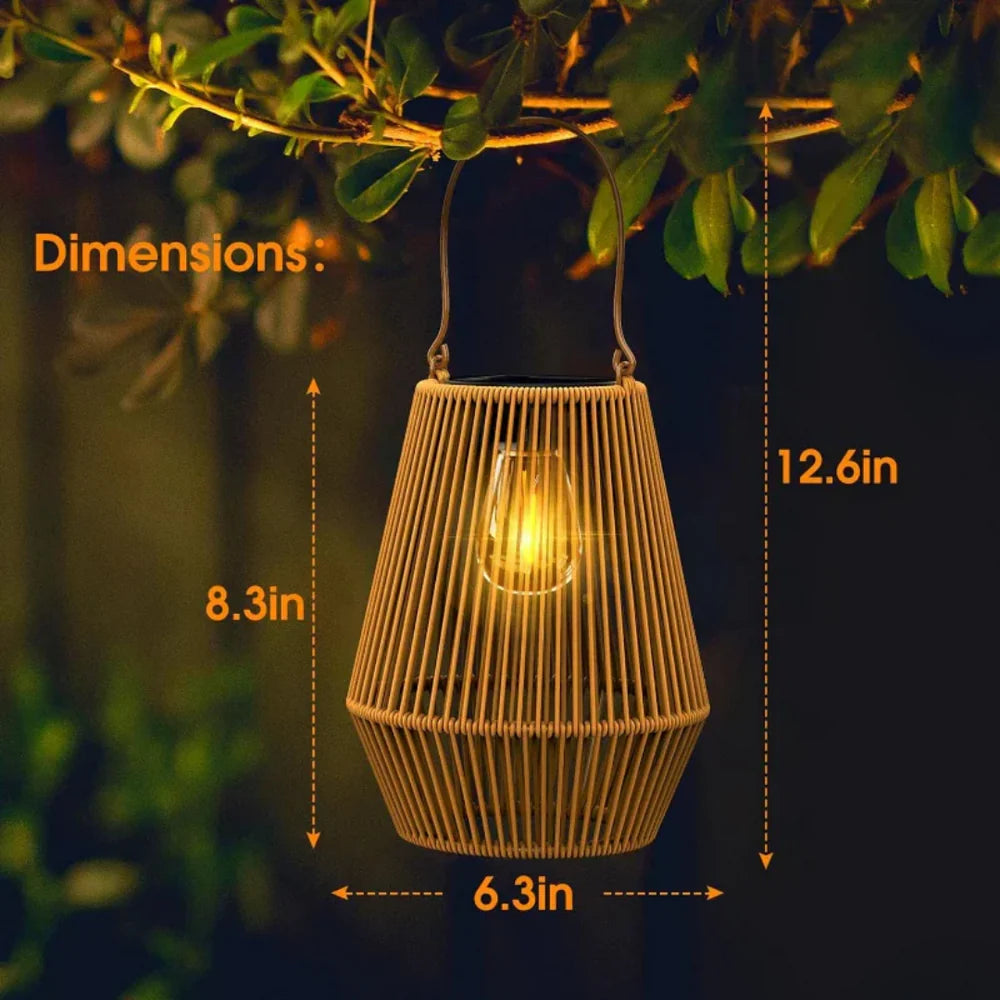 RotaLuma™ – Lanterne Solaire Tressée pour Jardin