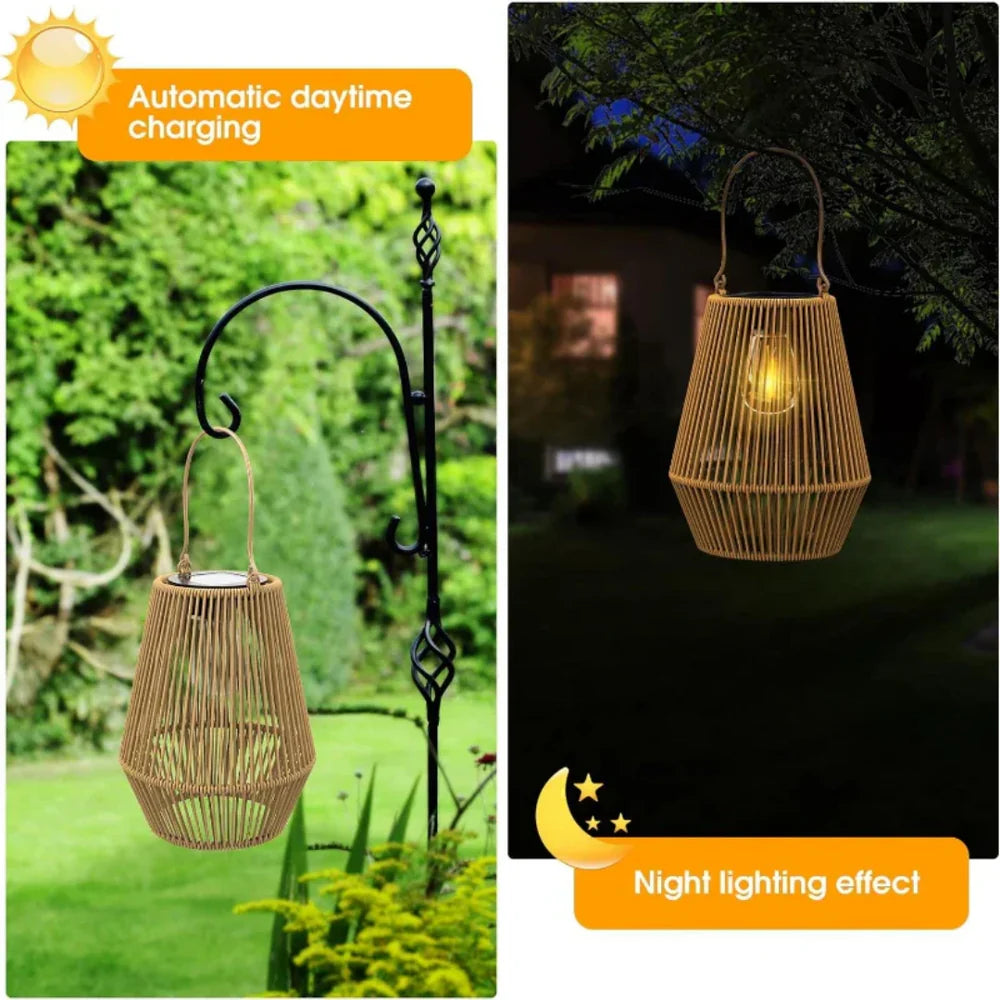 RotaLuma™ – Lanterne Solaire Tressée pour Jardin