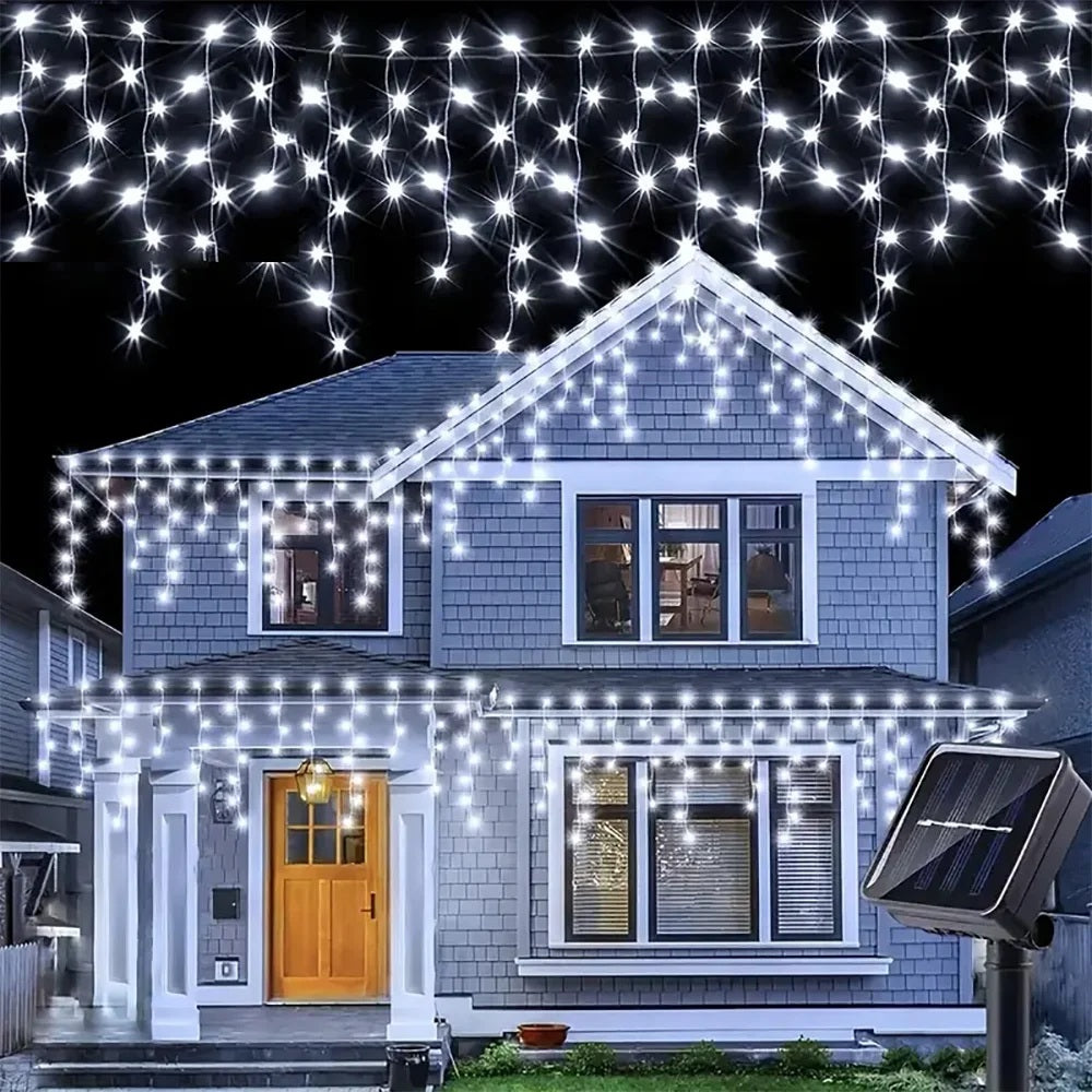 LumiCascade – Guirlande Solaire Rideau 96 LED