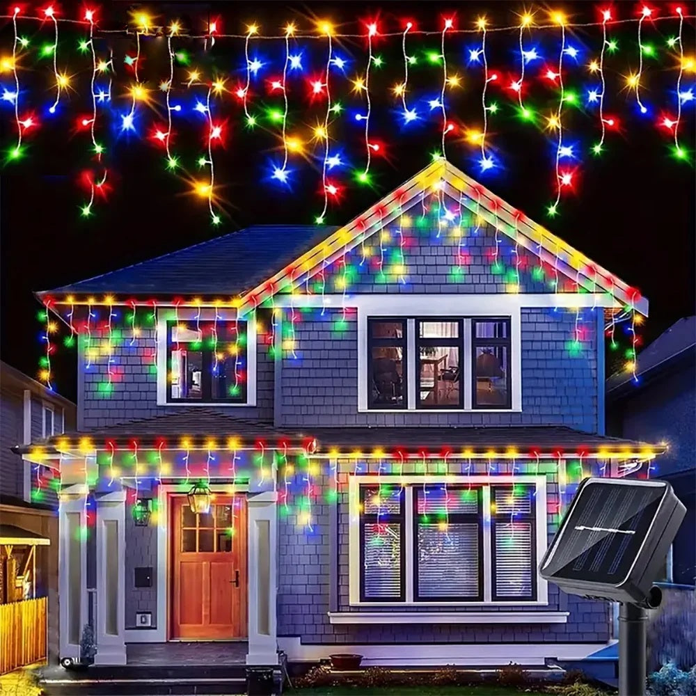 LumiCascade – Guirlande Solaire Rideau 96 LED