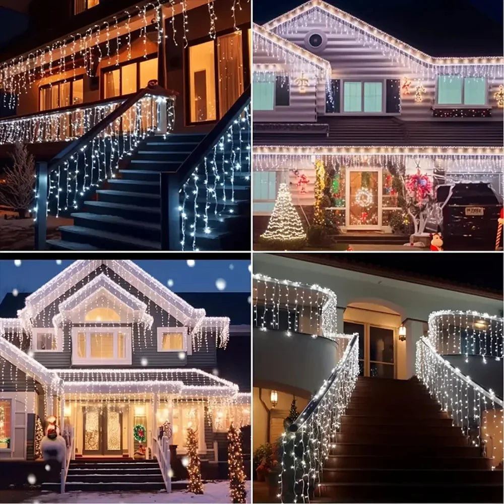 LumiCascade – Guirlande Solaire Rideau 96 LED