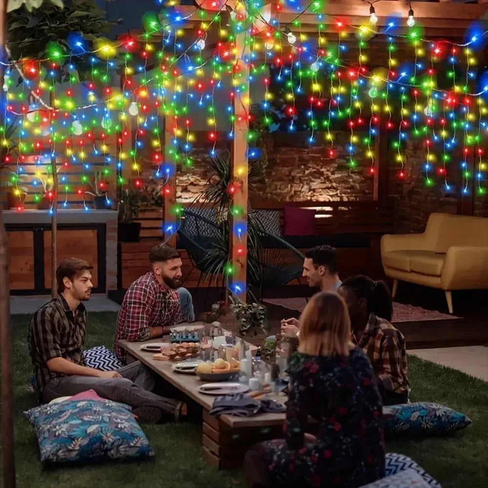 LumiCascade – Guirlande Solaire Rideau 96 LED