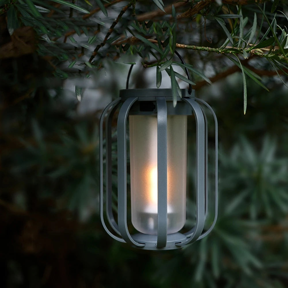GlowWeave – Lanterne Solaire en Métal Rond