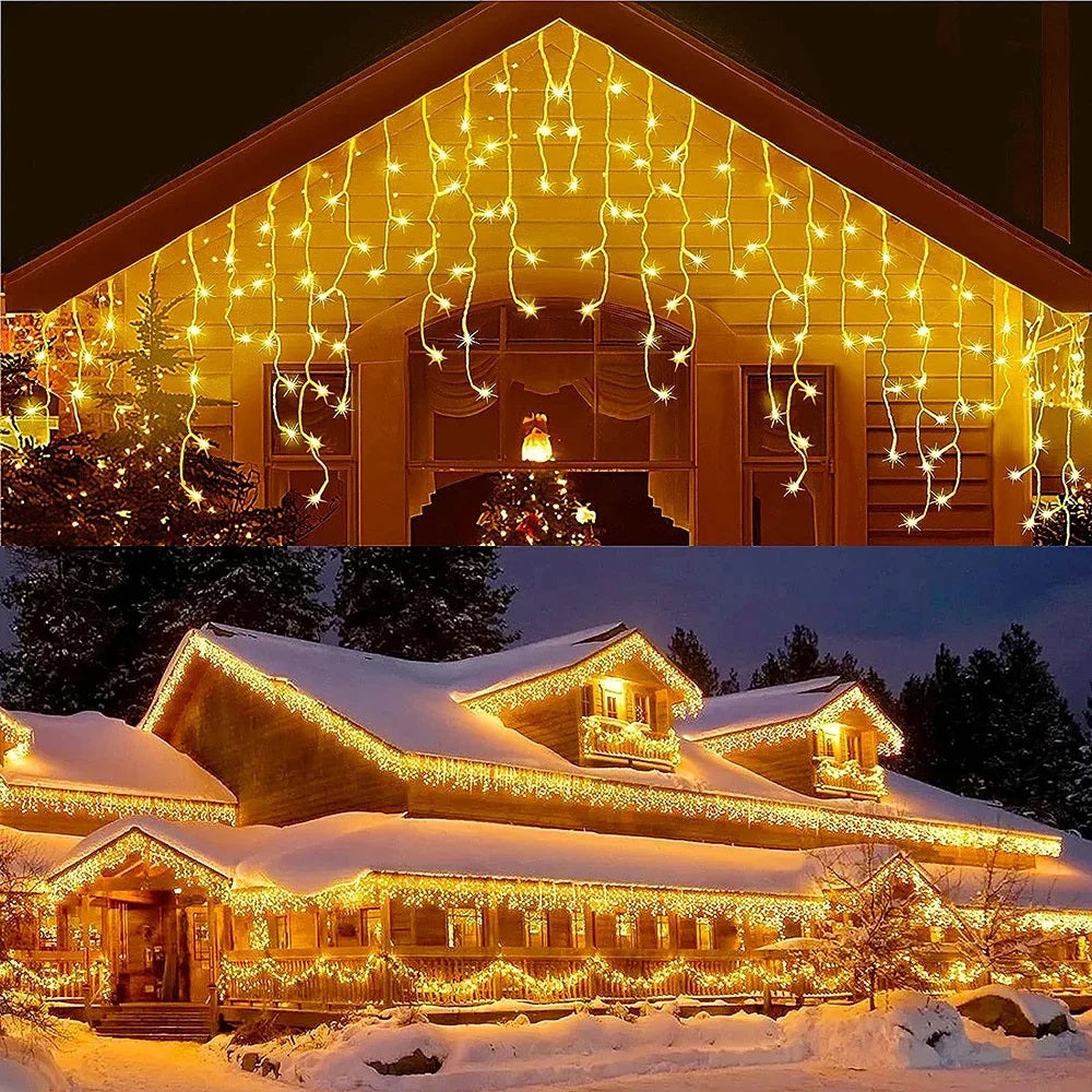 LumiCascade – Guirlande Solaire Rideau 96 LED