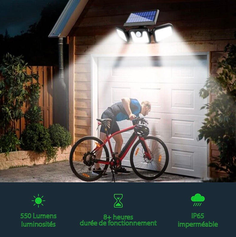 GlowFlex™- La lampe de sécurité solaire ultra-brillante à détecteur de mouvement.